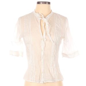 Vintage j.crew paper thin white blouse